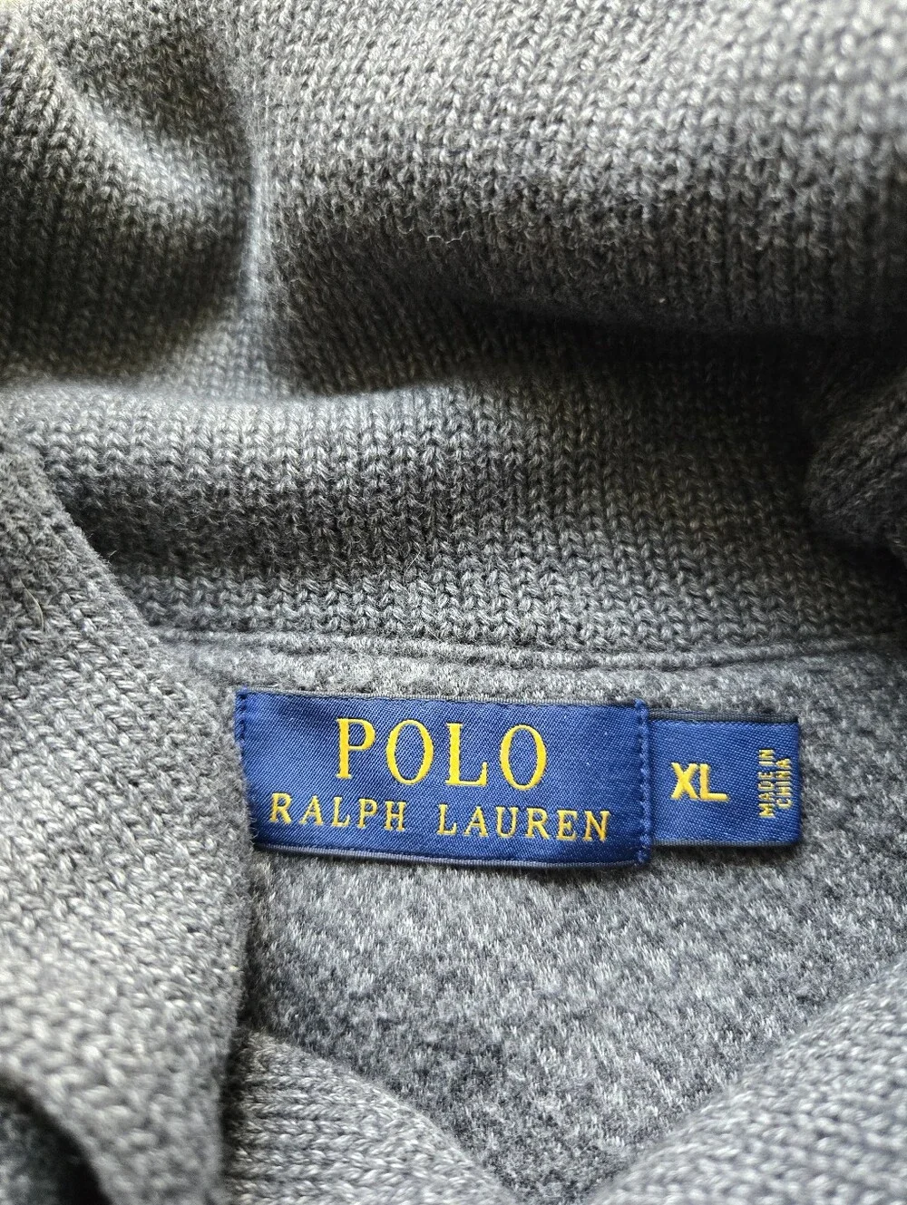 Polo Ralph Lauren Shawl Neck Sweatshirt Mens XL gray